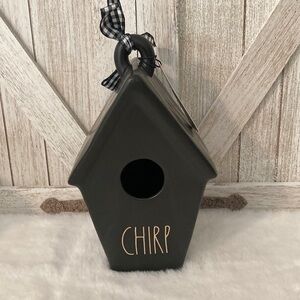 Rae Dunn Black Birdhouse with 'Chirp' Design